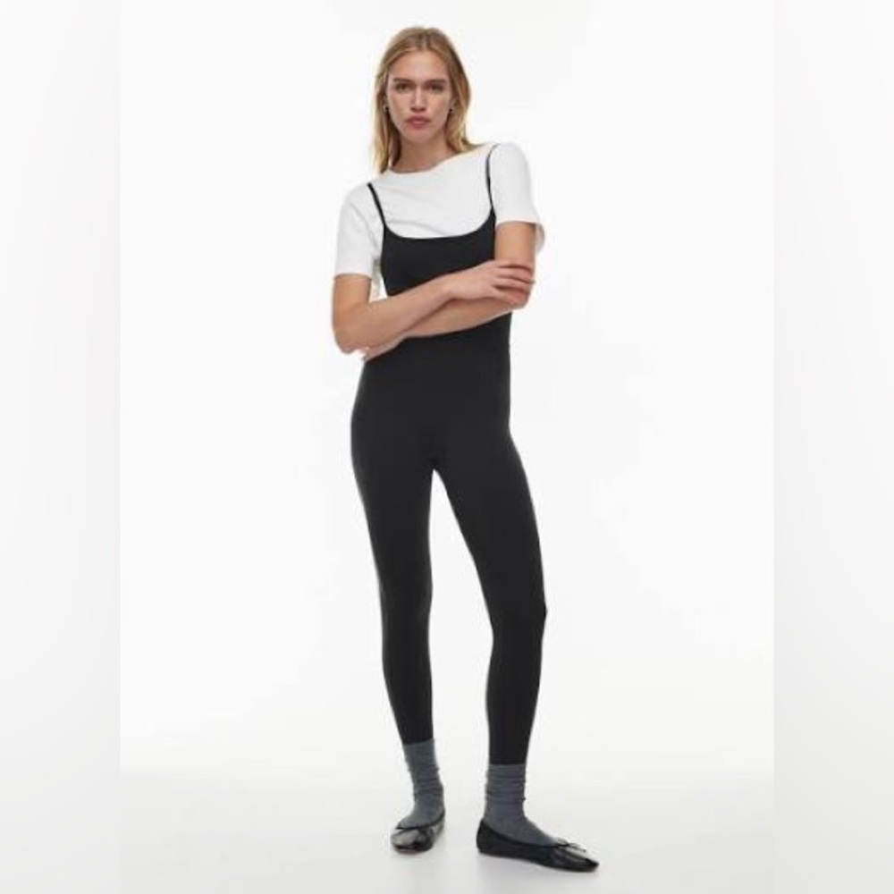Aritzia Black and White Layered Jumpsuit